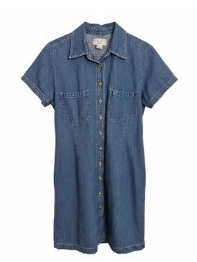 1990's Vintage Real Comfort Denim Shirt Dress Size 12
